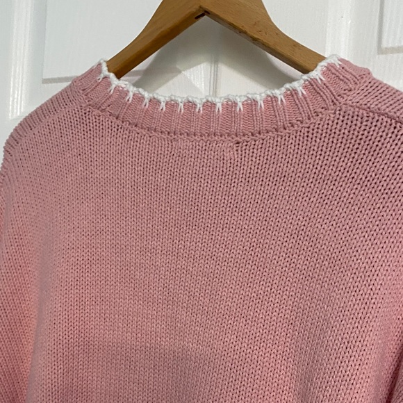Sincerely Jules Pink Sweater with White Bow size large never worn - Picture 7 of 9